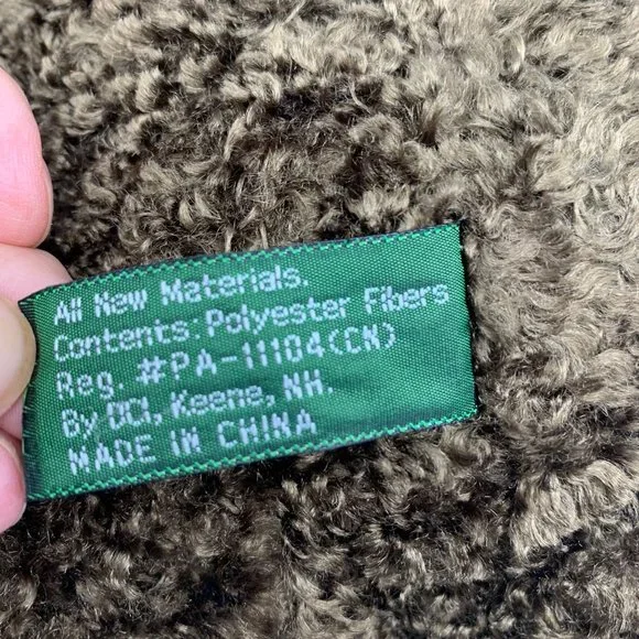 LL Bean Brown Plush Bear 16" Articulated Arms Legs Curly Poly Fur DCI Keene NH - Picture 6 of 9